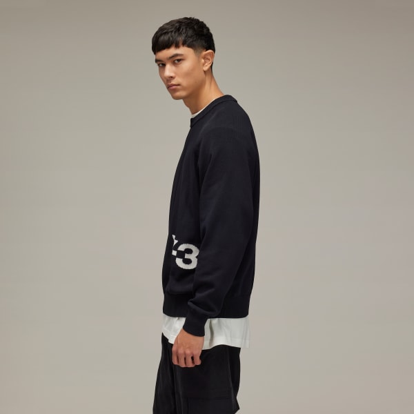 Black Y-3 Classic Knit Crew Sweater