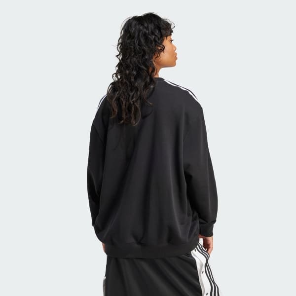 noir Sweat-shirt col rond oversize 3 bandes
