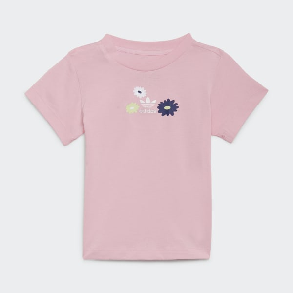 Rosa Conjunto Shorts Camiseta Estampados Flower UB561