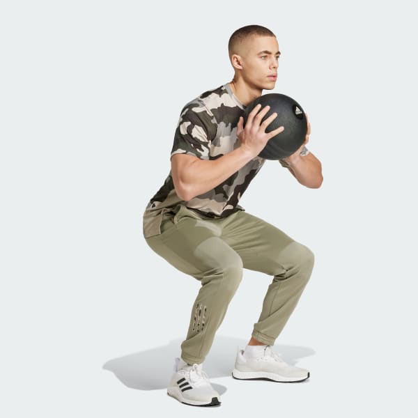 Green Train Essentials Camo Allover Print T-Shirt