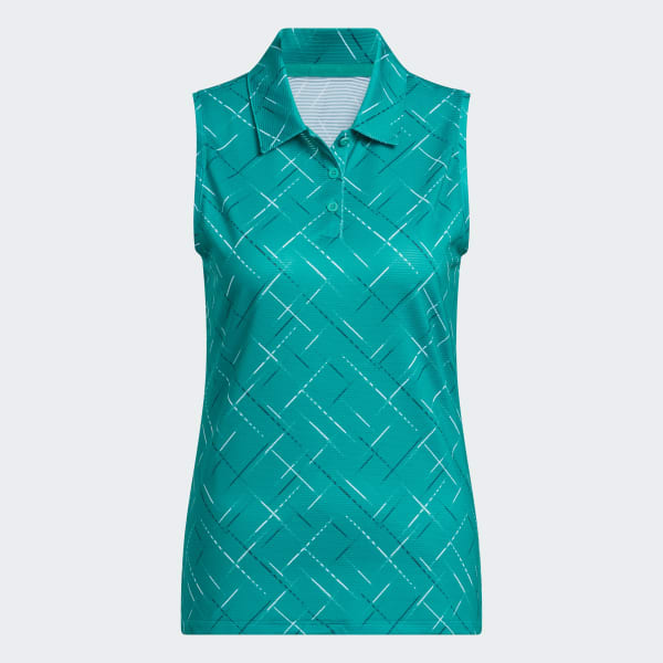 Green Ultimate365 Printed Sleeveless Polo Shirt