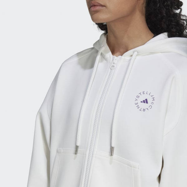 biela Mikina s kapucňou adidas by Stella McCartney Full-Zip RB903