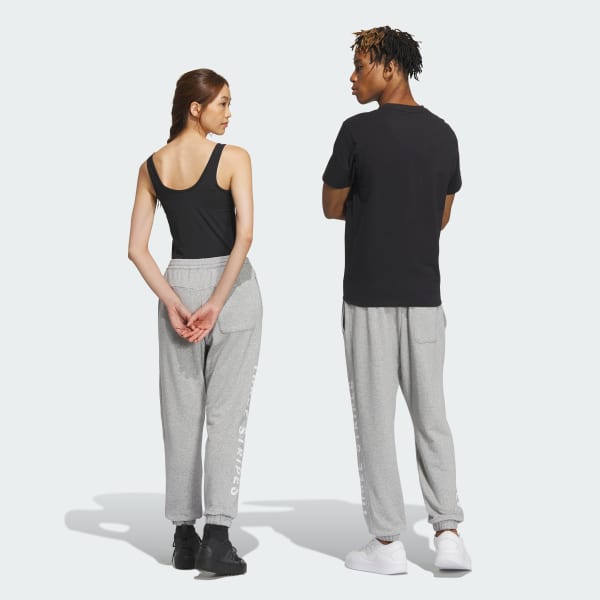 グレー ワーディング ルーズフィット フレンチテリー ストレートレッグ 伸縮カフパンツ