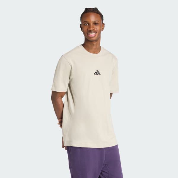 Gri Essentials Small Logo Single Jersey Tişört