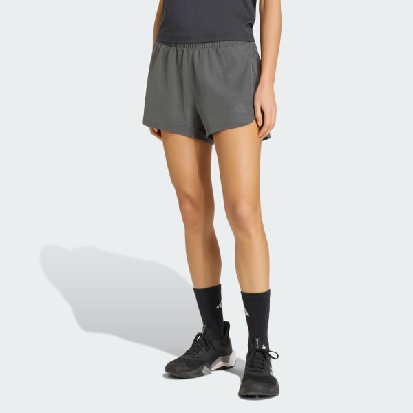 Grey Pacer Workout Woven High Rise Shorts