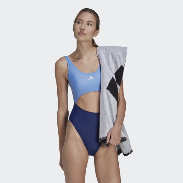 Blue Colorblock Swimsuit