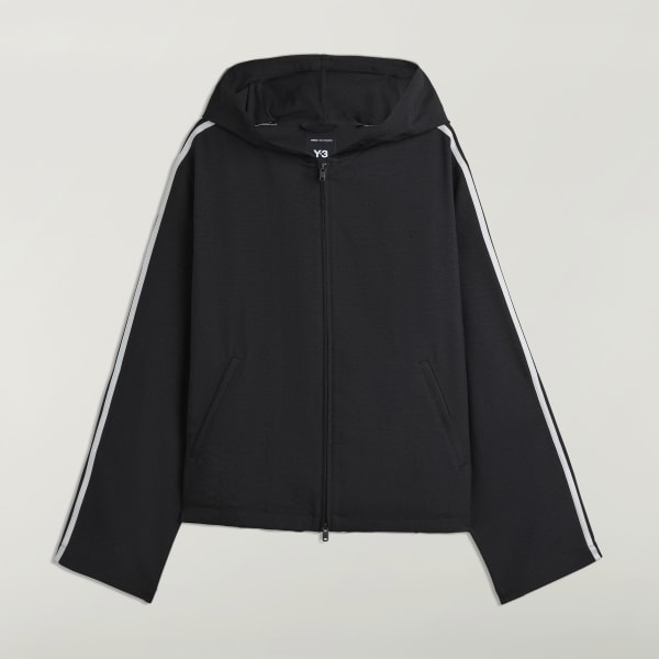 adidas Y-3 Hooded Track Top 3-Stripes - Black | Free Shipping with