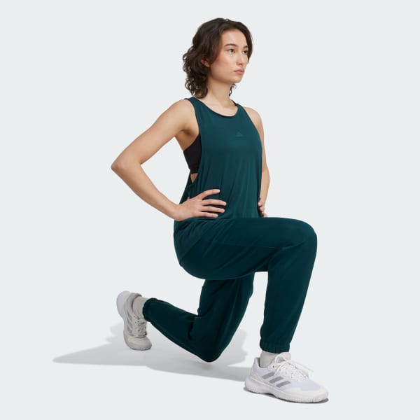 Hijau Celana Yoga Essentials dengan Cuffs