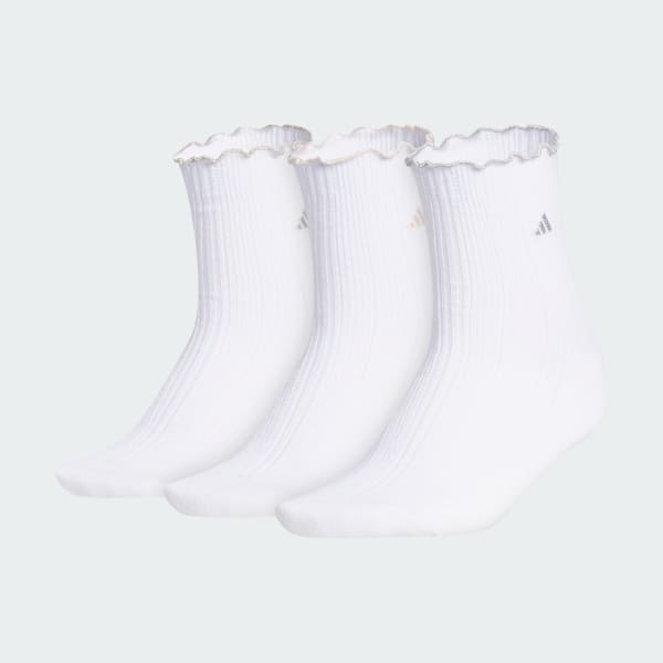 White WM PRF RUFFLE 3-PACK QUARTER
