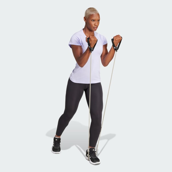 Violeta Camiseta AEROREADY Train Essentials Minimal Branding V-Neck