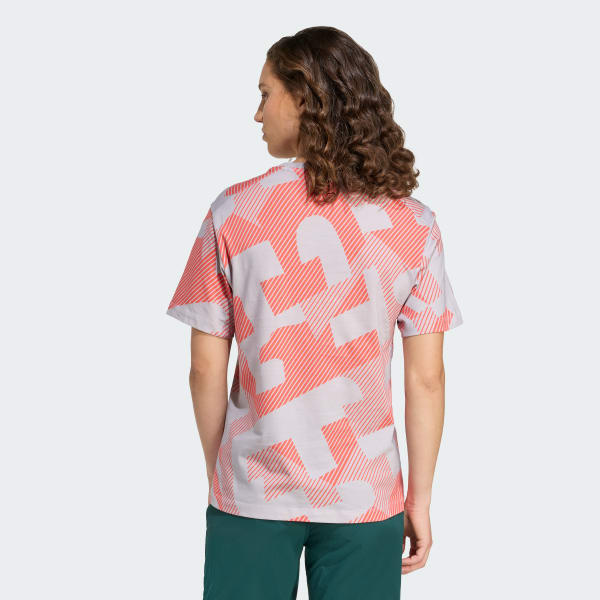 Grau Team D Shirt mit Allover-Print