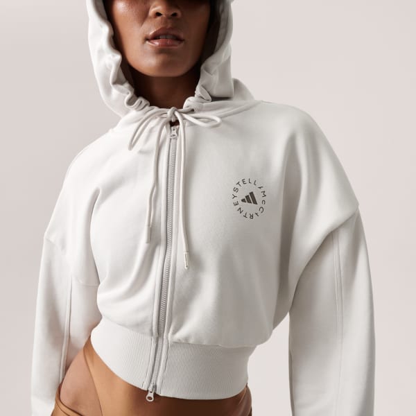 Adidas originals sales white cropped hoodie