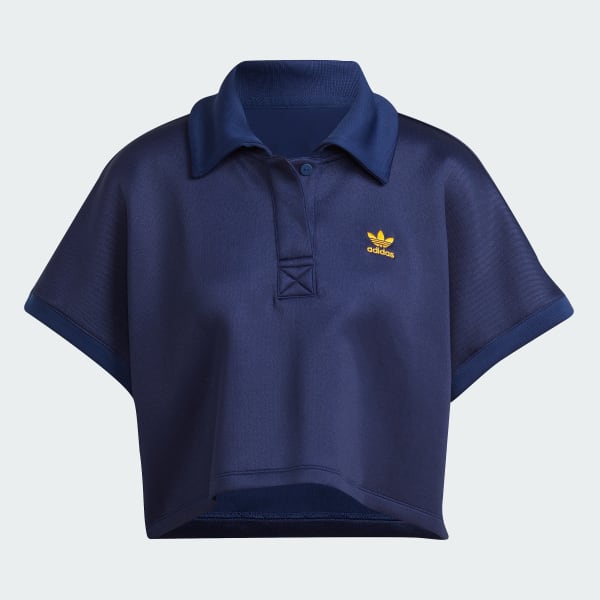 Blue Adicolor Classics Oversized Crop Polo Tee