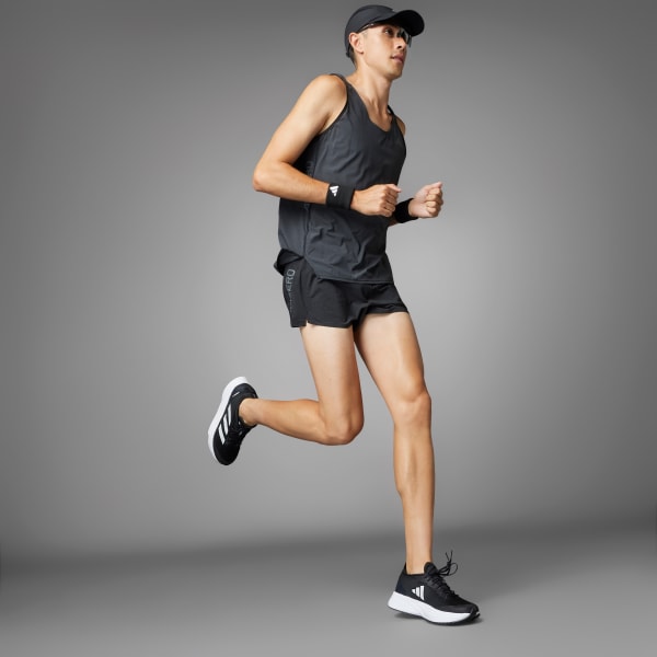 สีดำ กางเกงวิ่งขาสั้นผ่าข้าง Adizero