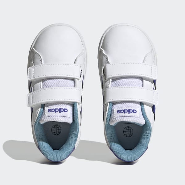 White Grand Court Lifestyle Hook and Loop Shoes