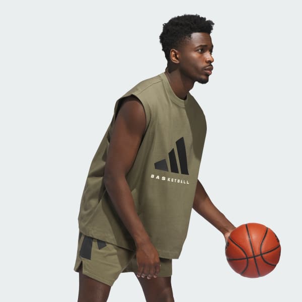 Green adidas Basketball Sleeveless Tee (Gender Neutral)