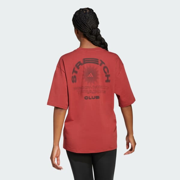 สีแดง เสื้อยืดพิมพ์ลาย Training Yoga Stretch Body Mind