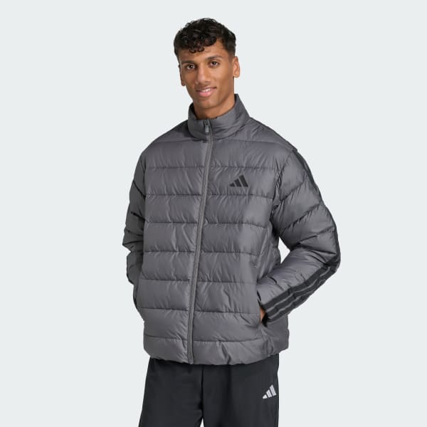 Gri Essentials CLIMAWARM 3-Stripes Sentetik Dolgulu Mont