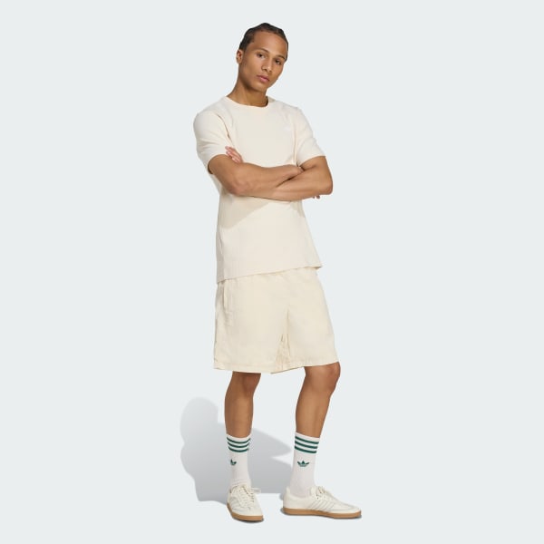 Blanco Short de tejido con Trifolio Essentials