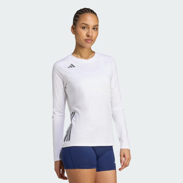 Blanc Maillot HILO Long Sleeve Volleyball