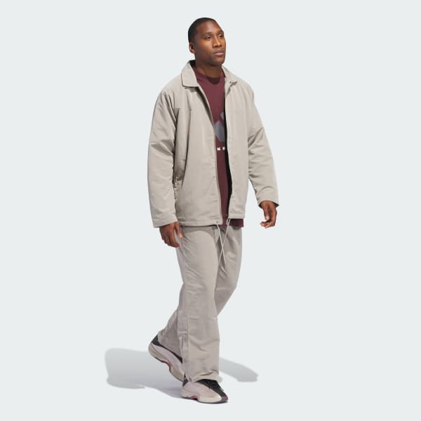 Beige adidas Basketball Woven Pants (Gender Neutral)