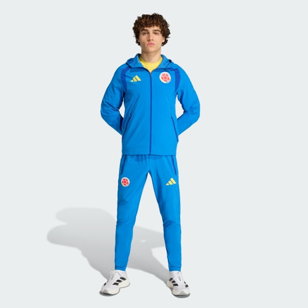 adidas Colombia Tiro Travel Full Zip Windbreaker - Blue | Free