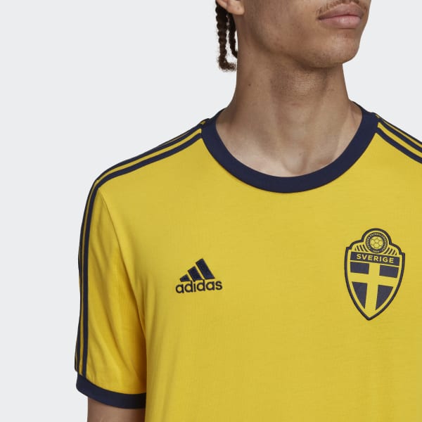 Gelb Schweden 3-Streifen T-Shirt T6693
