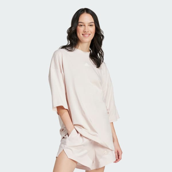 Pink Embroidered Loose Tee