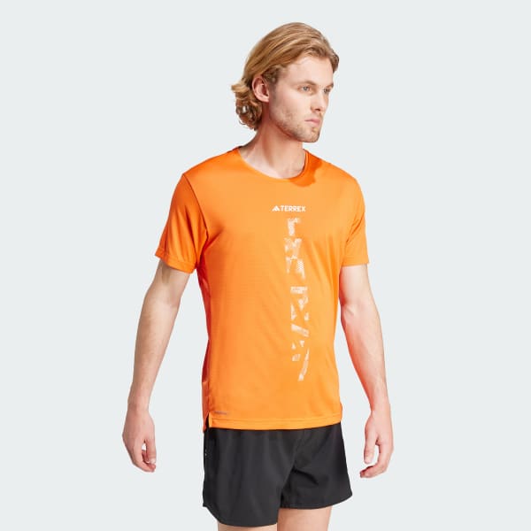 オレンジ テレックス アグラヴィック トレイル ランニングTシャツ