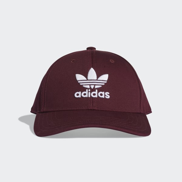 adidas Trefoil Baseball Cap in Burgundy 