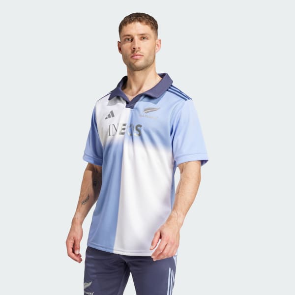 Bleu Maillot de rugby à manches courtes All Blacks