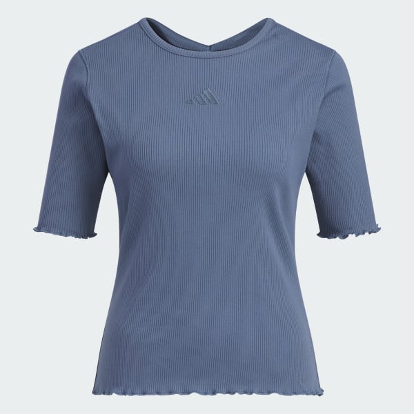 ブルー LUXFLOW カジュアル リブTシャツ