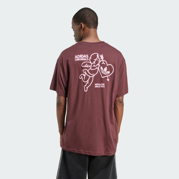 Purpurová Tričko Cupid and Heart Graphic Oversized