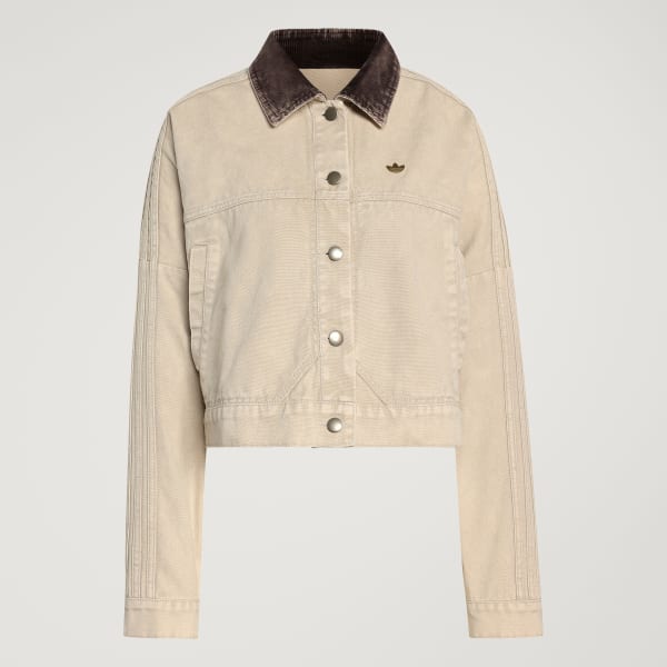 Μπεζ Ζακέτα CANVAS TRACKTOP