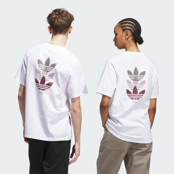 Blanco Camiseta triple trifolio Skateboarding