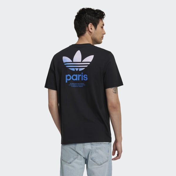 Black Paris City Trefoil T-Shirt EDF58