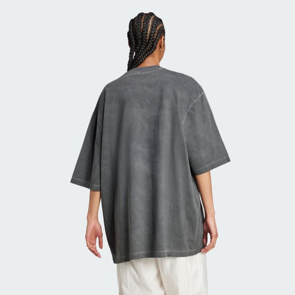 Black Adilenium Season 2 Washed Oversized Trefoil Tee (Gender Neutral)
