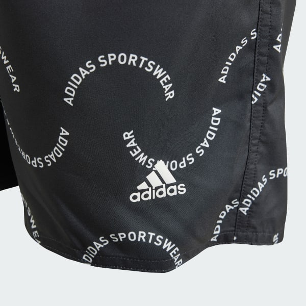 adidas Sportswear Wave Print CLX Swim Shorts Kids Black adidas UK