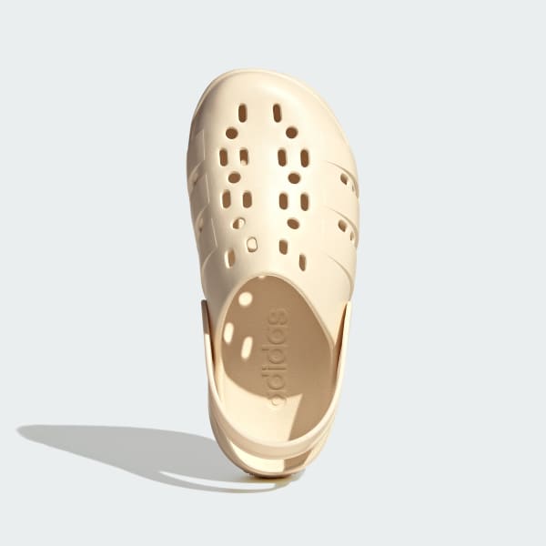 White Adilette Platform Clogs