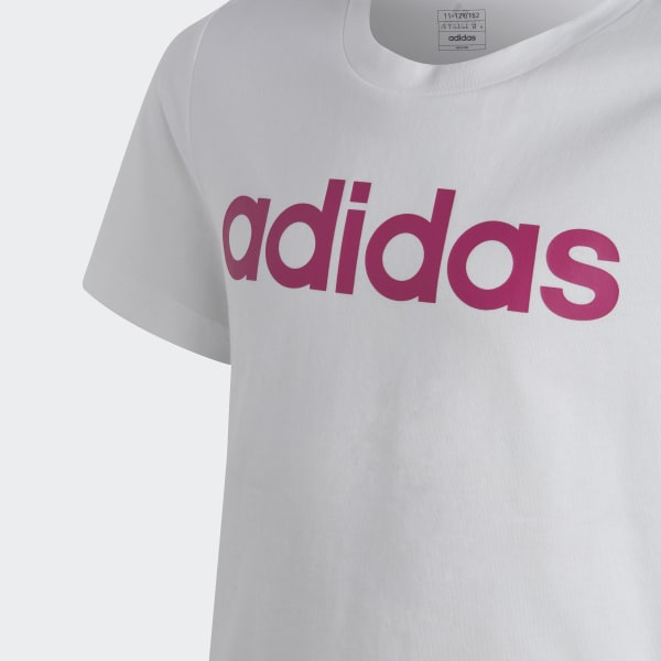 White Essentials Linear Logo Cotton Slim Fit Tee