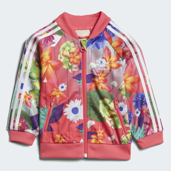 floral adidas suit