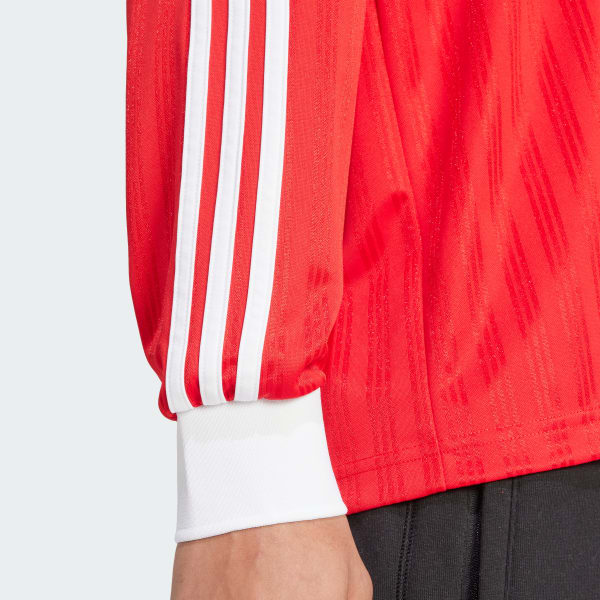 adidas Adicolor Piqué Soccer Long Sleeve Tee - Red | Free adidas Adicolor Piqué Soccer Long Sleeve Tee - Red | Free