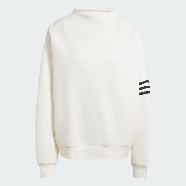 High neck white sweatshirt top