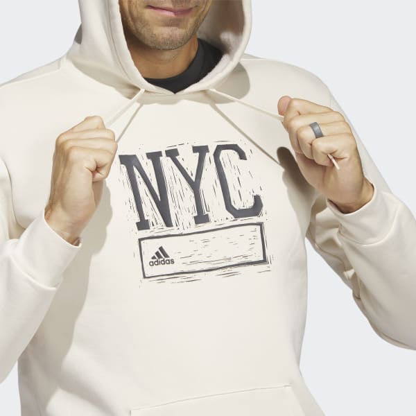 adidas NYC Graphic Hoodie - Beige, Men's Lifestyle
