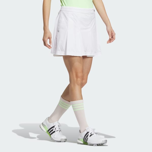 ホワイト 【ゴルフ】BOSロゴパンチングフレアスカート