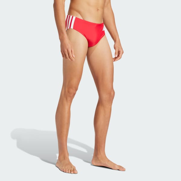 Rouge Slip de bain 3 bandes