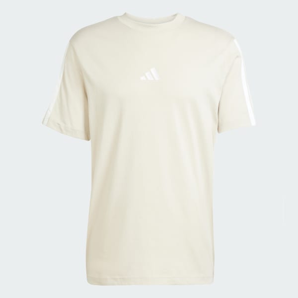 Beige Playera Essentials 3 Franjas Tejido Jersey