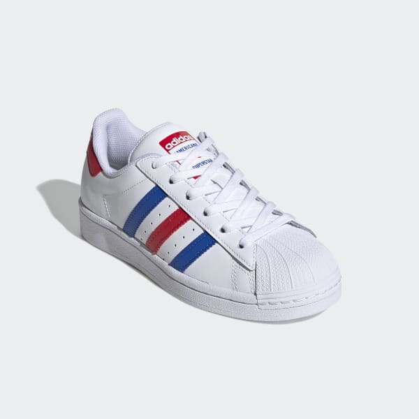 adidas red white and blue shoes
