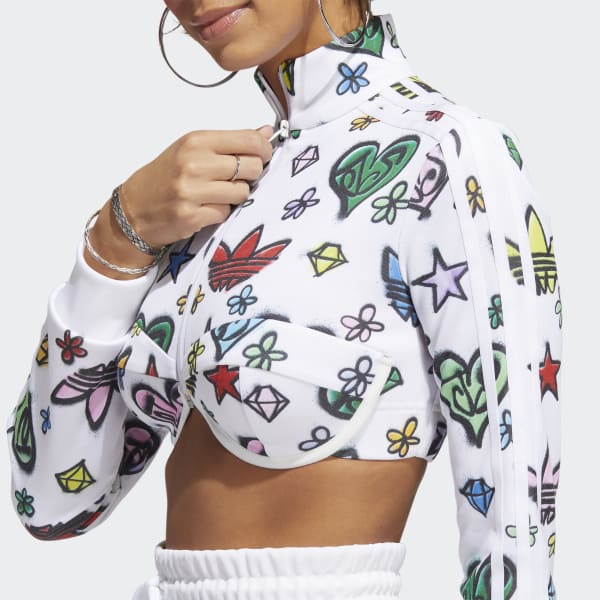 Weiss Jeremy Scott Monogram Crop Originals Jacke