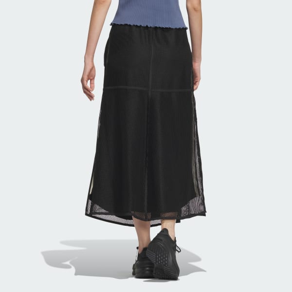 ブラック LUXFLOW カジュアル ウーブンレイヤードスカート